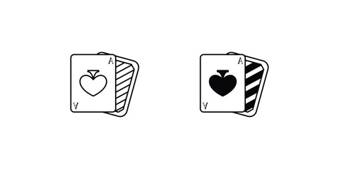 blackjack set icon with white background vector stock illustration