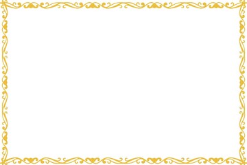 Simple Golden Unique Frame, with White Background, Border Frame, Photo Frame, Unique Stylish Frame