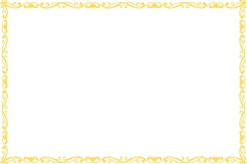 Simple Golden Unique Frame, with White Background, Photo Frame, Border Frame, Unique Stylish Frame