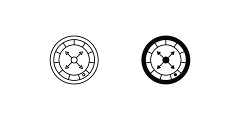 russian roulette set icon with white background vector stock illustration