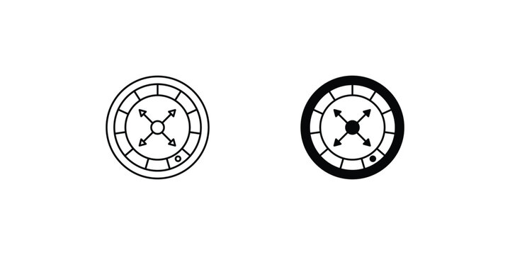 russian roulette set icon with white background vector stock illustration