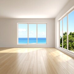 Obraz premium Empty room with ocean view