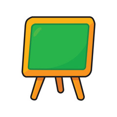 Illustration Vector Graphic Cartoon of a Classic Blackboard with Chalk and Wooden Frame