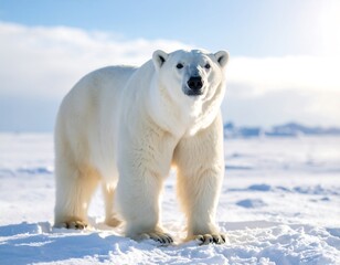 Polar bear on snow