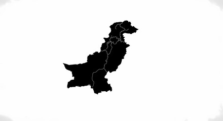 Pakistan Map HandDrawn Sketch Style
