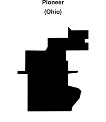 Obraz premium Pioneer (Ohio) blank outline map