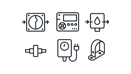 simple straight perfect outline stroke icon items monoline icons style isolated on white background microfluidic pump diaphragm module microfluidic pump controller board microfluidic pump