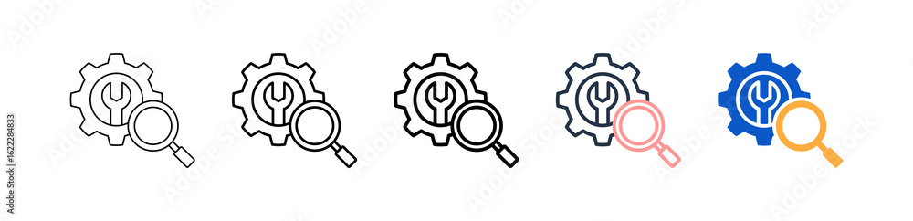 Poster Searching different style icons set vector illustration. 