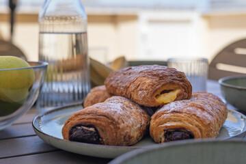 Close-Up of Fresh Chocolate and Custard Pastries