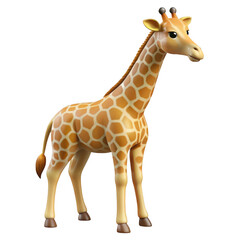 Fototapeta premium Adorable cartoon giraffe illustration isolated on transparent background