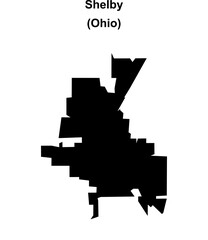 Fototapeta premium Shelby (Ohio) blank outline map