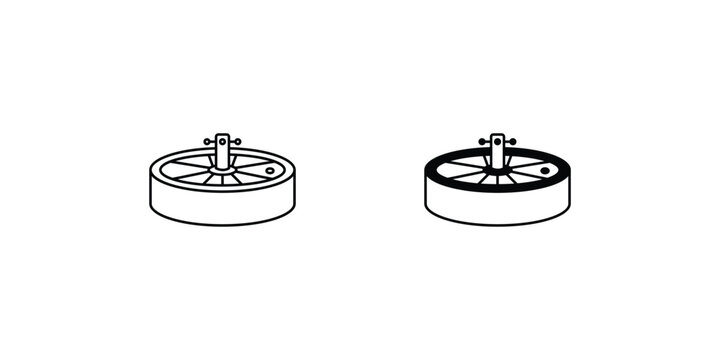 roulette set icon with white background vector stock illustration