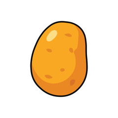 Illustration Vector Graphic Cartoon of a Brown Whole Potato