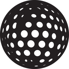 Silhouette of Golf Ball in Black | Clean Sports Icon Illustration Vector Format
