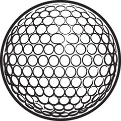 Silhouette of Golf Ball in Black | Clean Sports Icon Illustration Vector Format
