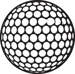 Silhouette of Golf Ball in Black | Clean Sports Icon Illustration Vector Format