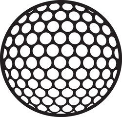 Silhouette of Golf Ball in Black | Clean Sports Icon Illustration Vector Format