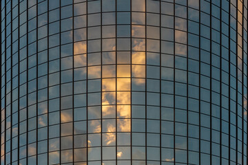 Sunset Reflections in the Westin Peachtree Plaza Hotel, Atlanta,