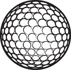 Silhouette of Golf Ball in Black | Clean Sports Icon Illustration Vector Format