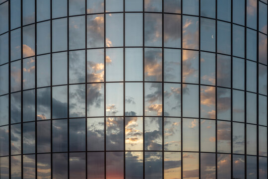 Sunset Reflections in the Westin Peachtree Plaza Hotel, Atlanta,