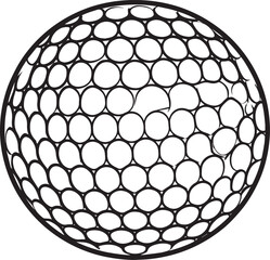 Silhouette of Golf Ball in Black | Clean Sports Icon Illustration Vector Format