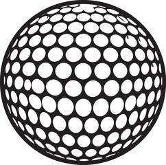 Silhouette of Golf Ball in Black | Clean Sports Icon Illustration Vector Format