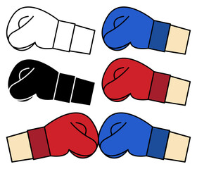 Collection of Hand Wearing Boxing Glove Aimed to the Left
