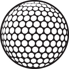 Silhouette of Golf Ball in Black | Clean Sports Icon Illustration Vector Format