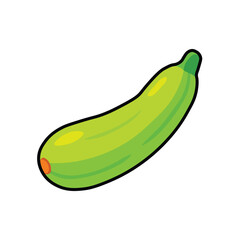 Illustration Vector Graphic Cartoon of a Fresh Green Zucchin