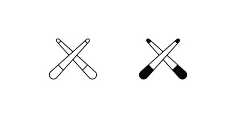 pool cue set icon with white background vector stock illustration
