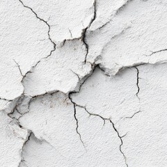Cracked white plaster wall texture (1)