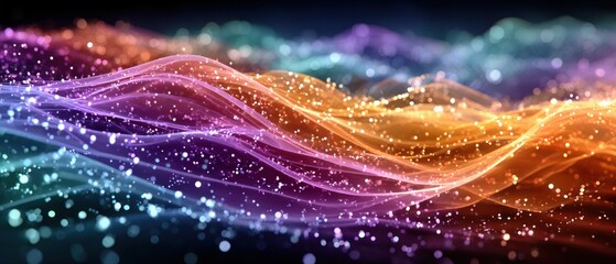 Obraz premium Abstract colorful waves of light