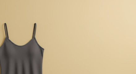 Gray Camisole on Pale Yellow Wall Minimalist Fashion Photography