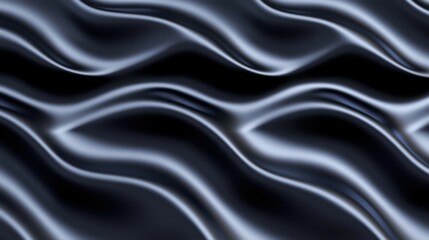 Obraz premium A close-up view of a shiny, black fabric with a subtle wave pattern.