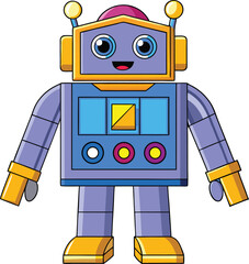 Halloween Robot Costume with Antenna and Buttons – Flat Vector