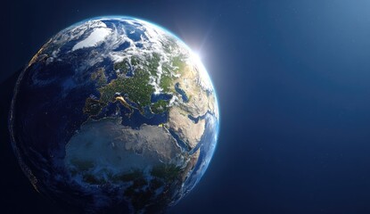 Fototapeta premium Earth from space, detailed view of Europe