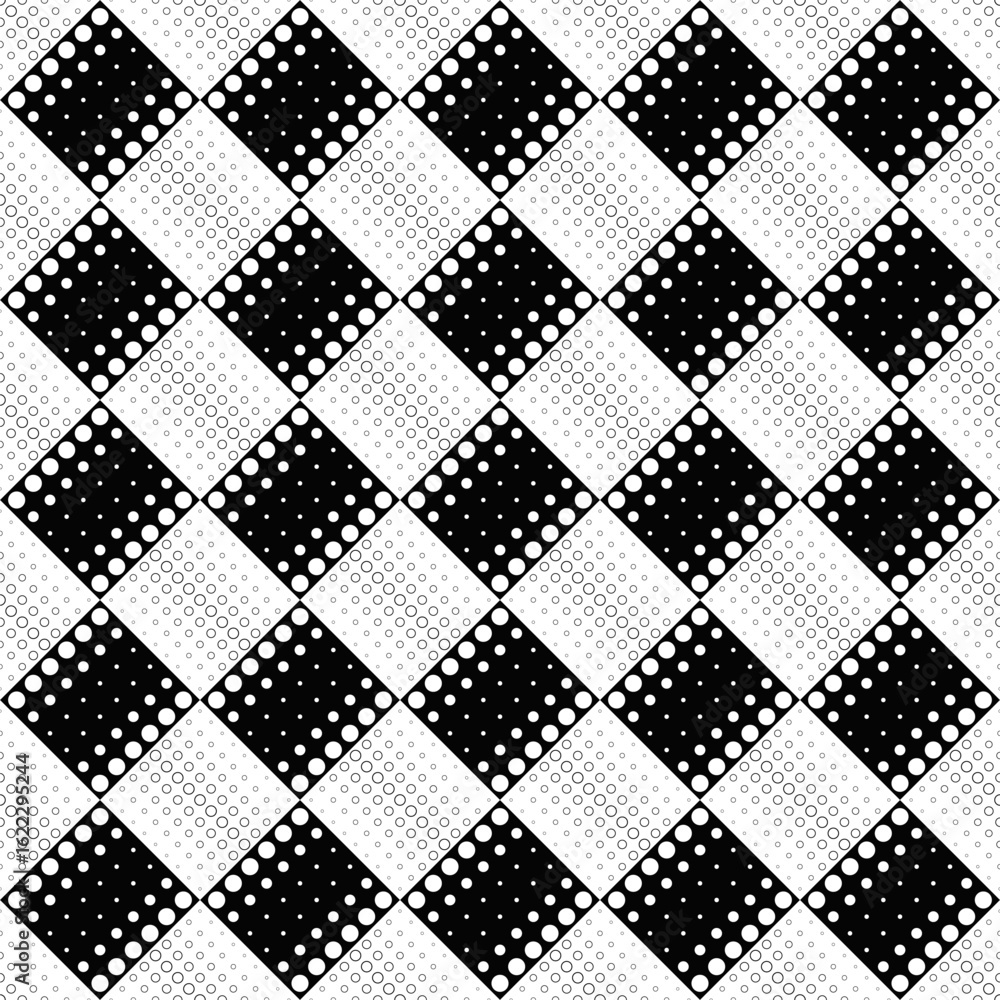 Poster circle pattern background - abstract black white vector design from dots and circles