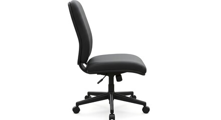 Black Office Chair with Adjustable Features and Wheels
