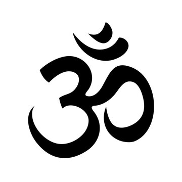 ohm symbol black: hindu spiritual icon