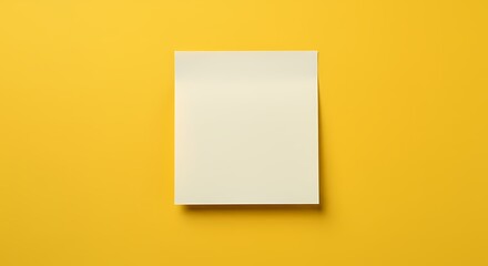 Blank White Paper on Yellow Background Minimalist Mockup for Branding and Design