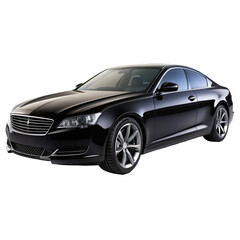 black car isolated on transparent white background, clipping path
