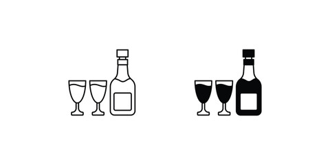 champagne set icon with white background vector stock illustration