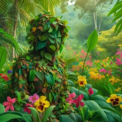 Green camouflage suit