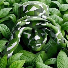 Green camouflage suit
