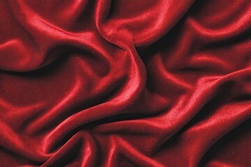 Obraz premium Deep red velvet fabric, draped in flowing folds
