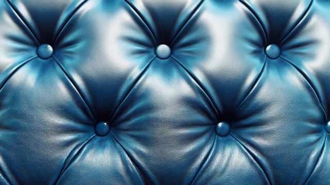 Close up of blue leather upholstery creating luxurious furniture
