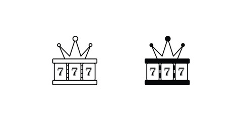 jackpot set icon with white background vector stock illustration