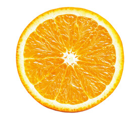 Vibrant cross section of an orange fruit isolated on a transparent background for healthy eating