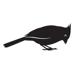 Classic Cardinal Silhouette – Cardinal Vector Art Reflecting Stately Crested Bird Look – Cardinal Illustration – Bird Silhouette – Silhouette of Cardinal

