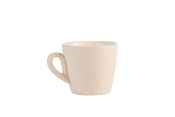 Coffee in a white cup, coffee in a glass, cup on transparent background